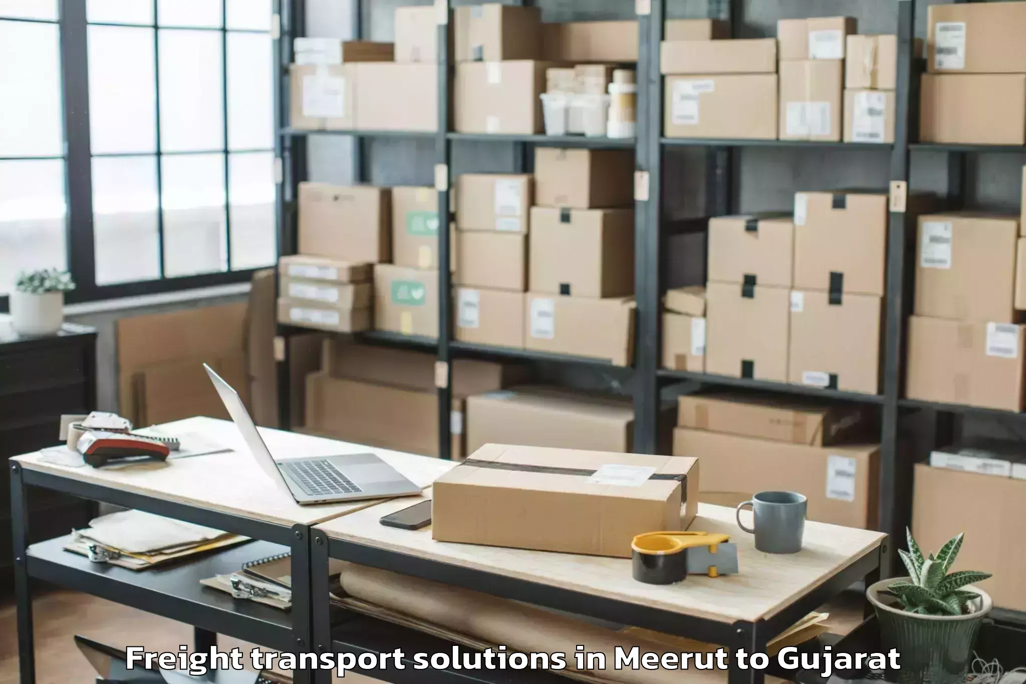 Affordable Meerut to Kodinar Freight Transport Solutions